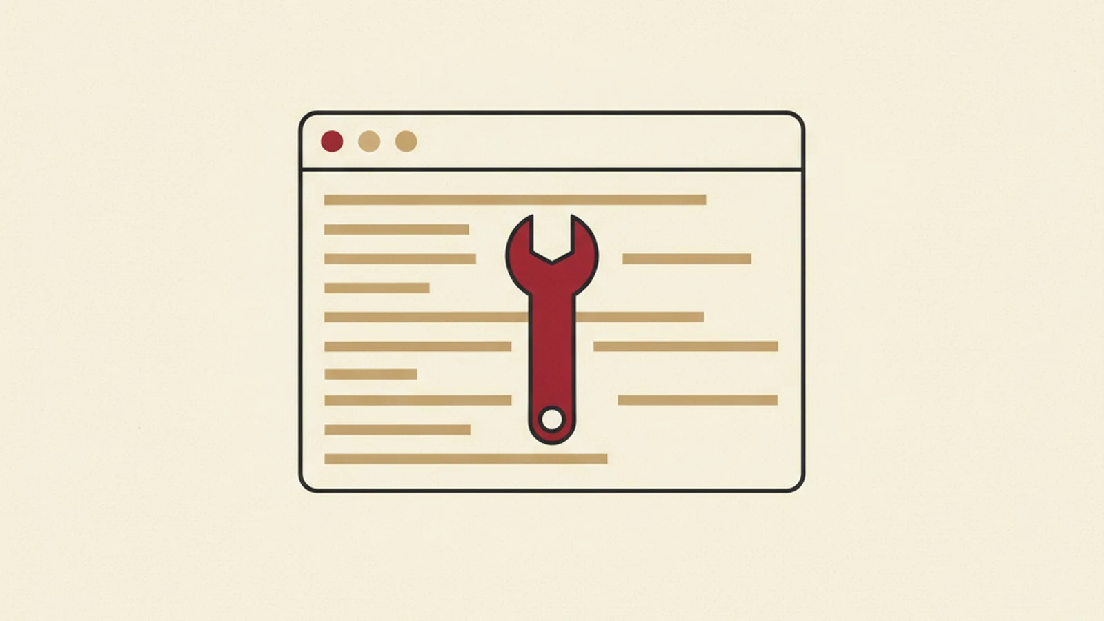 Editorial illustration in oxblood and cream of a checklist transforming from red x marks into check marks