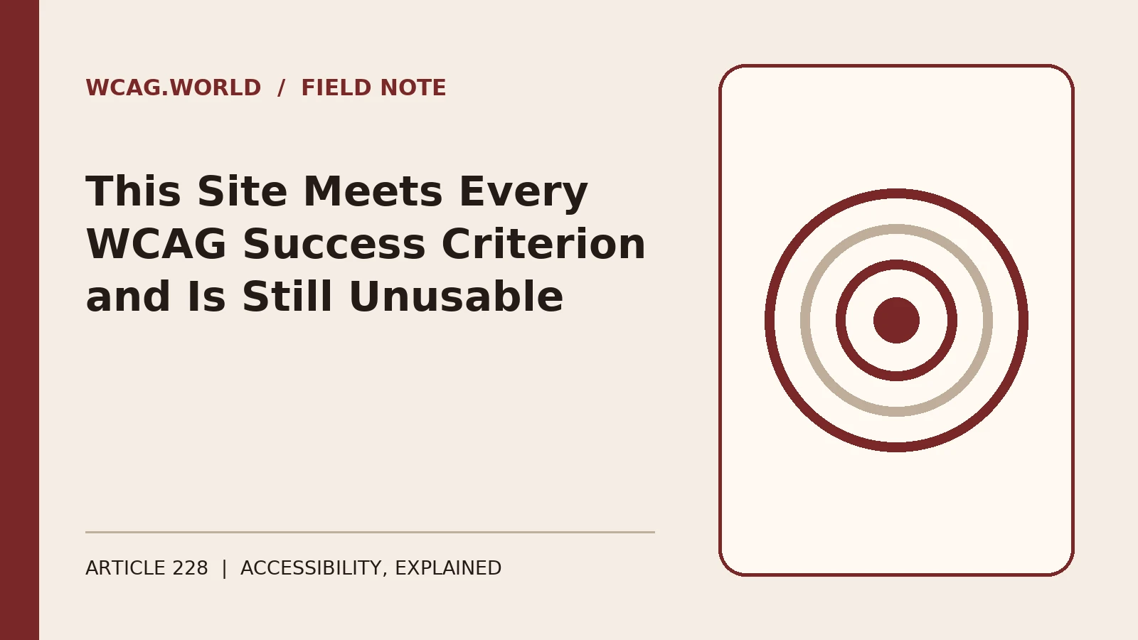 An oxblood and cream editorial illustration of a checklist with every item checked, sitting beside a maze-like tangled path representing a confusing user experience.