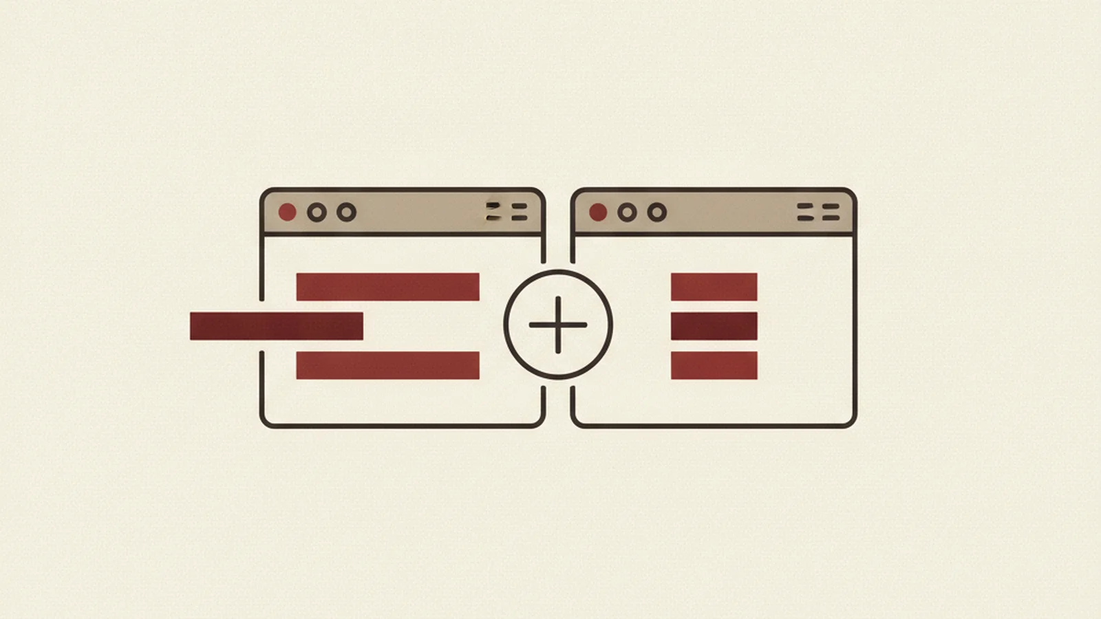 Illustration of a browser window contrasting text breaking off the edge with the same text reflowed into a narrow column